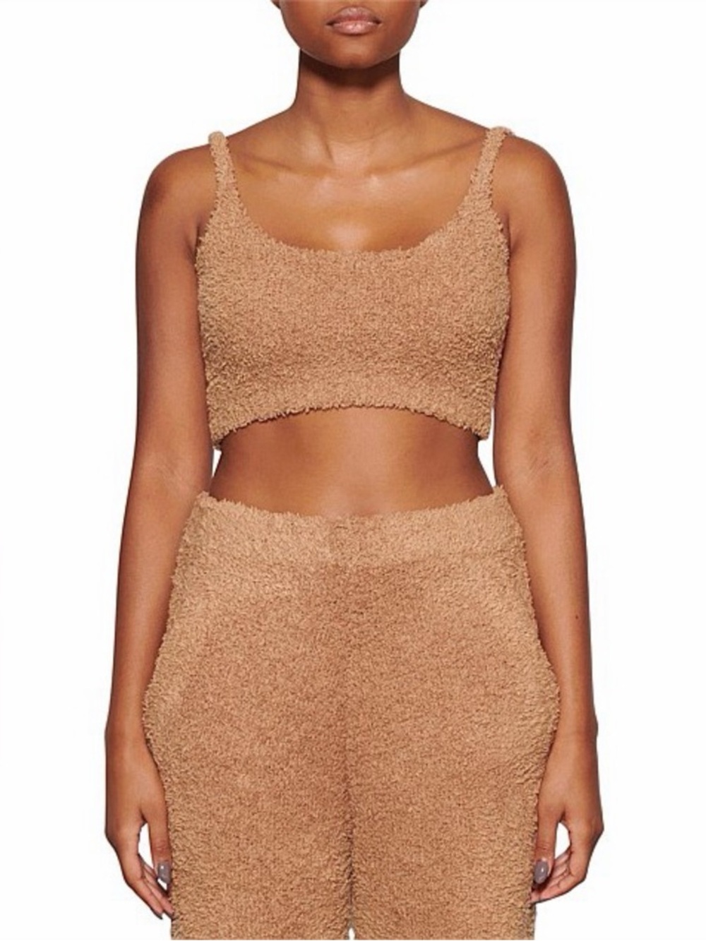 Skims Cozy Knit Tank-Camel